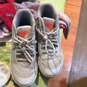 Gray and Orange Kids Shoes